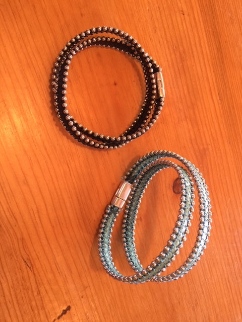 ブレスレット Phoebe Leather Double Wrap Bracelet STELLA & DOT Ally double wrap black leather bracelet | eBay